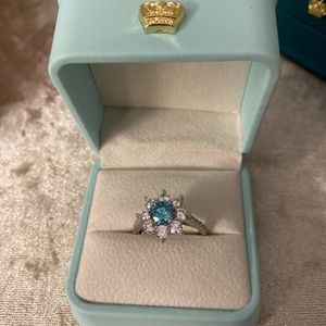 1ct fire sea blue round moissanite sun flower ring SOLD‼️‼️